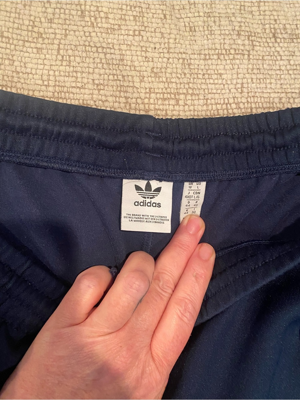 adidas Navy Blue Track Jacket/Suit with White Stripes and pants SST - Picture 7 of 9